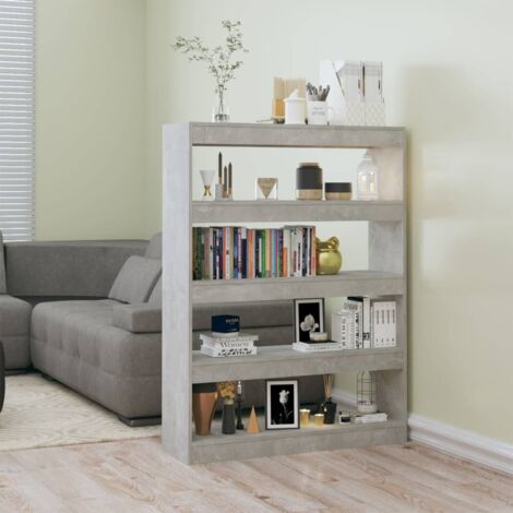 Bücherregal/Raumteiler Betongrau 100x30x135 cm vidaXL