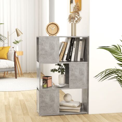 Bücherregal Raumteiler Betongrau 60x24x94 cm Holzwerkstoff vidaXL893361