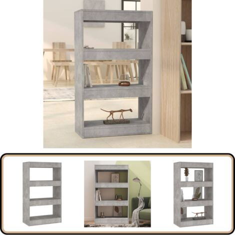 Bücherregal/Raumteiler Betongrau 60x30x103 cm Holzwerkstoff - BucheRegal - Holzmöbel - Beton Grau - Raumteiler - Wohnzimmer Dekoration