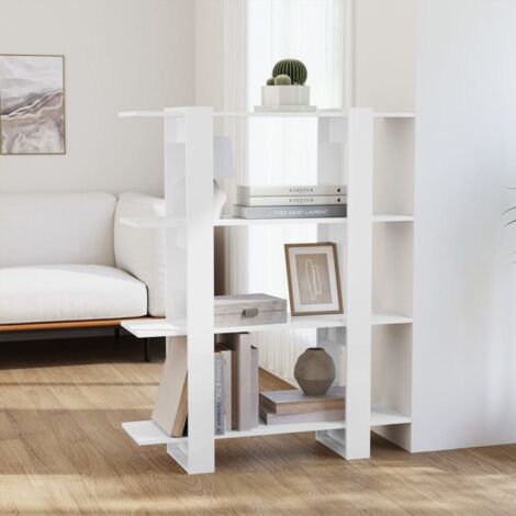 Bücherregal/Raumteiler Hochglanz-Weiß 100x30x123,5 cm vidaXL