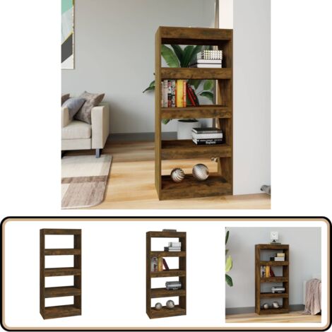 Bücherregal/Raumteiler Räuchereiche 60x30x135 cm Holzwerkstoff - Bücherregal - Holzmöbel - Rauchereiche - Raumteiler - Wohnzimmer Dekoration