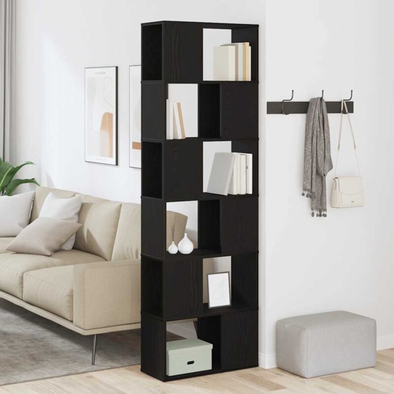 Vidaxl - Bücherregal/raumteiler Schwarz Eichen-optik 60x24x186 Cm