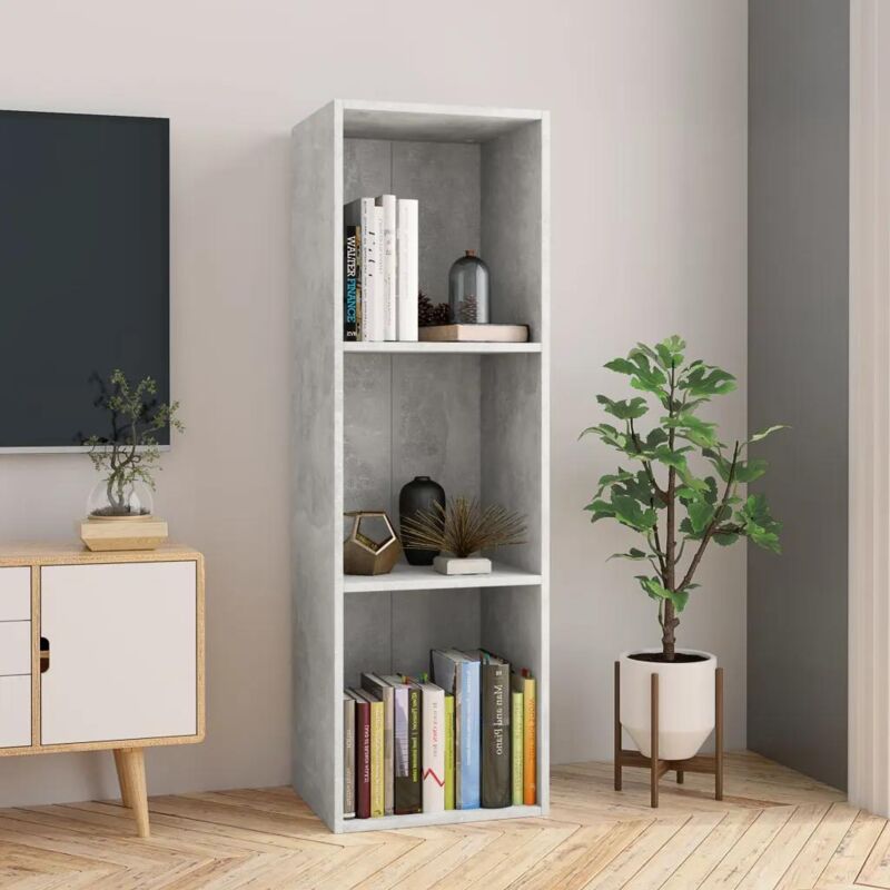 Bücherregal/tv-schrank Betongrau 36x30x114 Cm Holzwerkstoff Vidaxl
