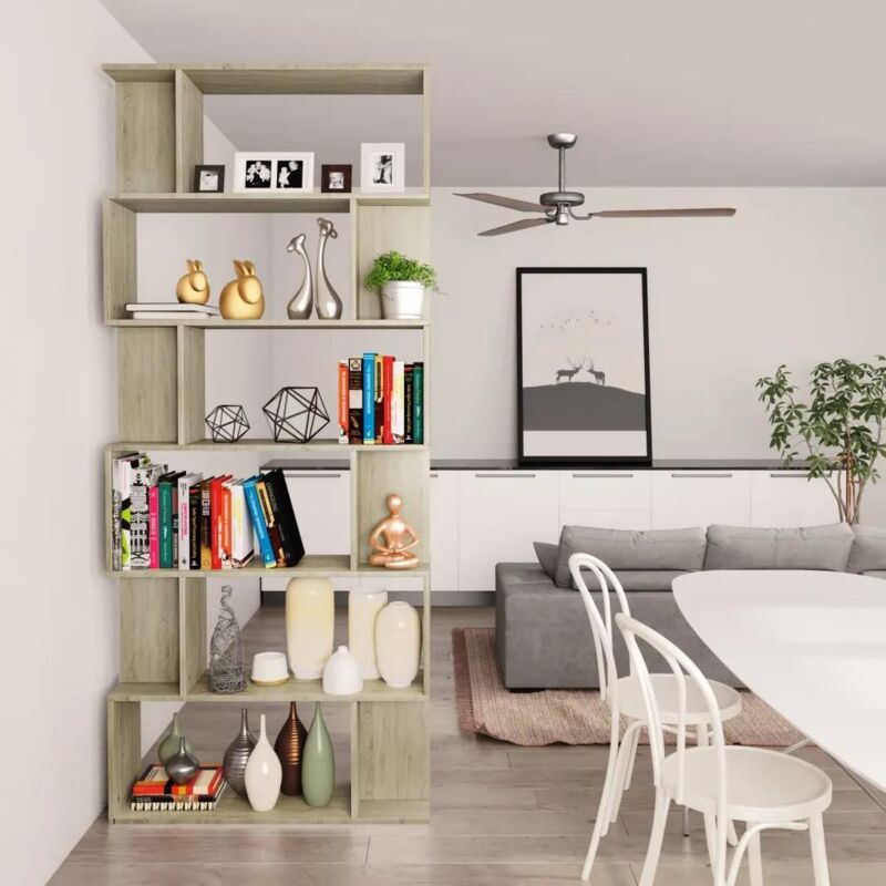 Bücherregal/raumteiler Sonoma-eiche 80x24x192 Cm Holzwerkstoff - Vidaxl