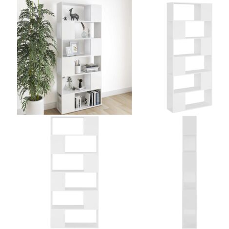 Bücherregal Raumteiler Weiß 80x24x186 cm Holzwerkstoff - Bücherregal - Raumteiler - Holzwerkstoff Regal - Weißes Regal - Schrank - Home & Living