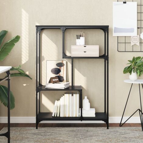 Bücherregal Schwarz 81x36x115 cm Holzwerkstoff und Stahl vidaXL