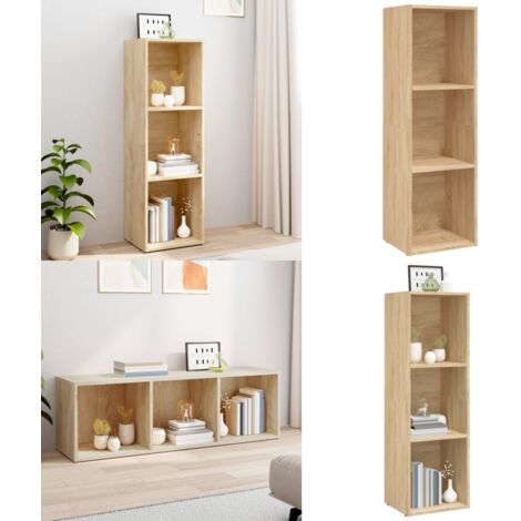 Bücherregal/TV-Schrank Sonoma Eiche 36x30x114 cm Holzwerkstoff - Bücherregal - TV-Stand - Holzmöbel - Sonoma Eichenfarben - Raumgestaltung - Home & Living