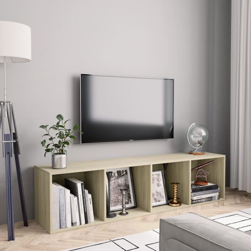 Vidaxl - Bücherregal/tv-schrank Sonoma-eiche 143×30×36 Cm