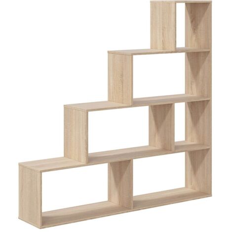 Bücherregal Vancouver, Doppelseitiges Bücherregal mit 6 Einlegeböden, Trennregal mit Bürofächern, cm 145x29h145, Eiche
