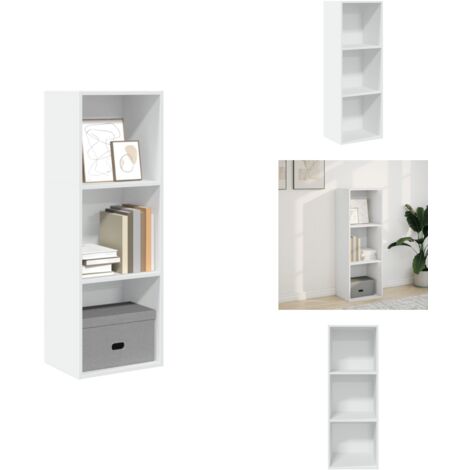Bücherregal Weiß 40x30x114 cm Holzwerkstoff - Bücherregal - Bücherregale - Bücherständer - Bücherschrank