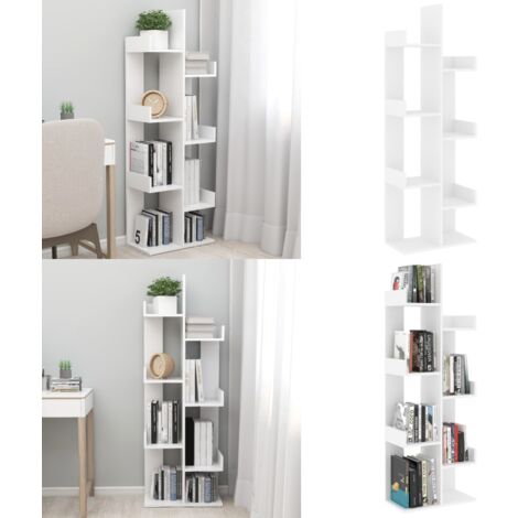 Bücherregal Weiß 48x25,5x140 cm Holzwerkstoff - BucheRegal - Bücherregal Weiß - Wohnraumgestaltung - Raumtrenner - Aufbewahrungslösung - Home & Living