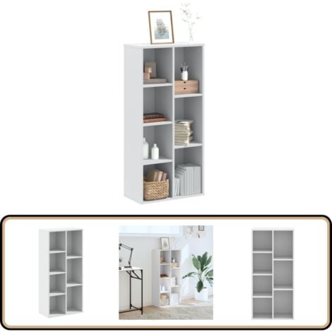 Bücherregal Weiß 50x25x105 cm Holzwerkstoff - BucheRegal - Bücherregal Weiß - Holzregal - Regal Weiss - Aufbewahrungshelfe