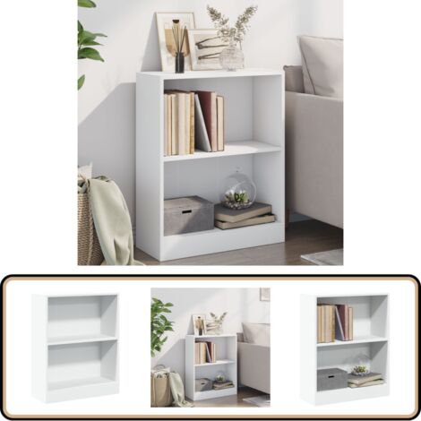 Bücherregal Weiß 60x24x76 cm Holzwerkstoff - BucheRegal - Holzregal - Sideboard - Weißer Schrank - Regal Weiss