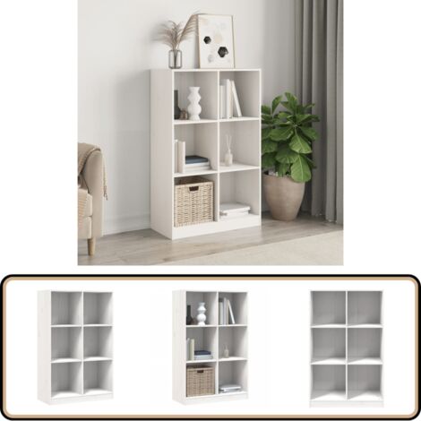 Bücherregal Weiß 70x33x110 cm Massivholz Kiefer - BucheRegal - Holzmöbel - Bücherregal Weiß - Massivholzküche - Wohnzimmereinrichtung
