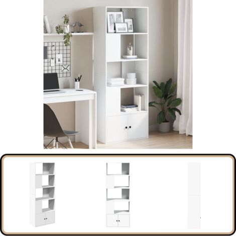 Bücherregal Weiß 70x36x189 cm Holzwerkstoff - BucheRegal - Bücherregal Weiß - Holzregal - Aufbewahrungshelfe - Wohnzimmerdeko