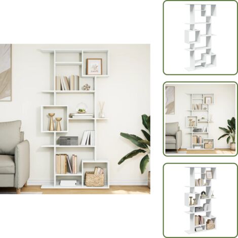 Bücherregal Weiß 92x29x188 cm Holzwerkstoff - Bücherregal - Bücherregale - Bücherschrank - Lagerregal