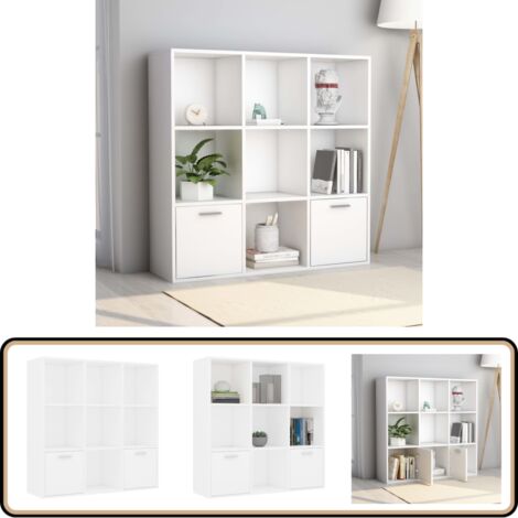 Bücherregal Weiß 98x30x98 cm Holzwerkstoff - Bücherregal - Holzregal - Wohnraumgestaltung - Aufbewahrungslösung - Weißes Möbelstück
