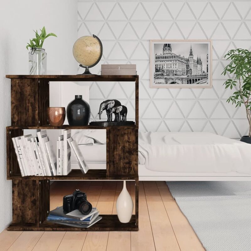 Vidaxl - Bücherregal/raumteiler Räuchereiche 80x24x96 Cm Holzwerkstoff