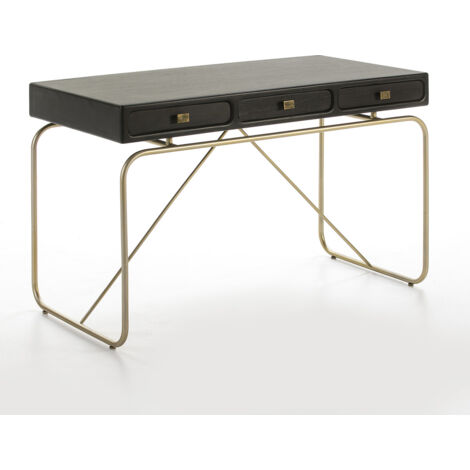 Büro 120x60x76 Gold Metal/Black Mindi Holzmöbel/Bürotische/Büros für alle Stile, um dem Haus eine Note zu verleihen