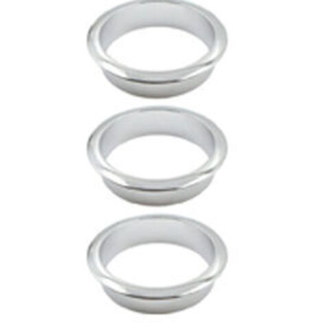 Büro-Kabeldurchführung – dekorativer Ring für Möbeldurchlass, Schreibtisch-Kabelmanagement, 3 Stück (glänzendes Silber)