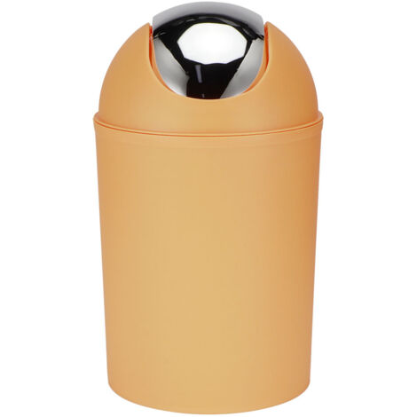 Büro-Papierkorb mit Schwingdeckel für Schlafzimmer, Wohnzimmer oder Büro – Orange