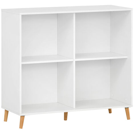 Büro Regal mit offenen Fächern SISAK-80 in weiß, B/H/T: ca. 100,1/92,6/41 cm