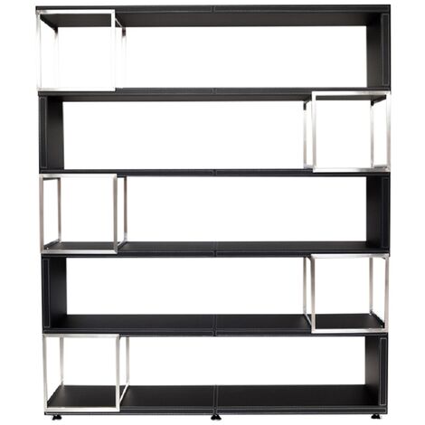 Büromöbel Büro Schrank Aktenschrank PAVIA schwarz 1800x400x2200 mm Lederoptik Büro Homeoffice