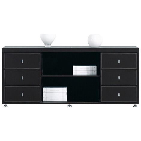 Büromöbel Büroschrank Aktenschrank PADOVA schwarz 660x1600x450mm Büro Ausstattung Homeoffice