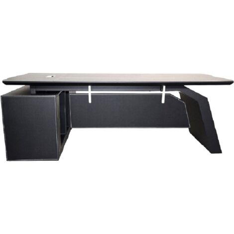 Büromöbel Chef Schreibtisch Managerschreibtisch Büroschreibtisch PITTSBURGH schwarz 2,2x1,85x 0,76 m
