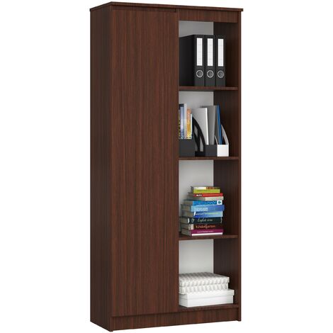 Büroregal AKORD R80 mit verschließbaren Tür Wenge 80 cm Tür 8 Ebenen B80 x H180 x T35 cm