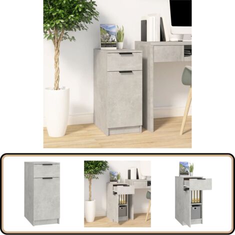 Büroschrank Betongrau 33,5x50x75 cm Holzwerkstoff - Bürostuhl - Schreibtischorganisation - Bürobedarf - Regal - Holzregal