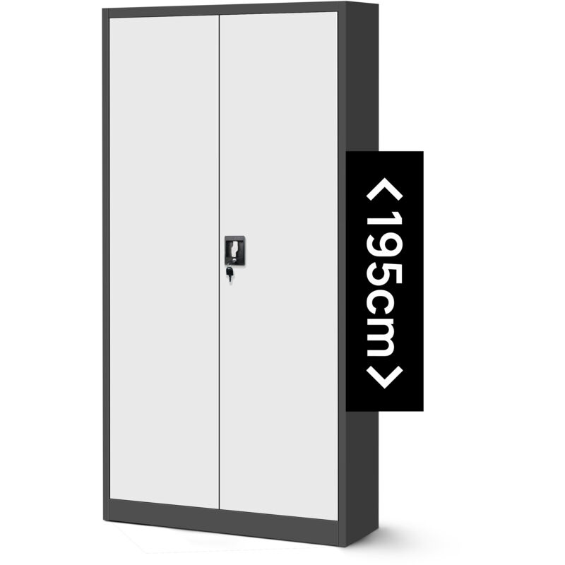 Jan Nowak - Aktenschrank C001h Büroschrank Metallschrank Stahlschrank Werkzeugschrank Stahlblech Pulverbeschichtet Flügeltürschrank Abschließbar