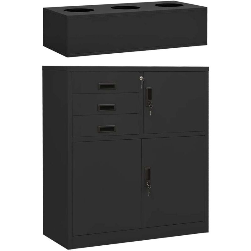 Büroschrank Mit Pflanzkasten Anthrazit 90x40x125 Cm Stahl - Vidaxl