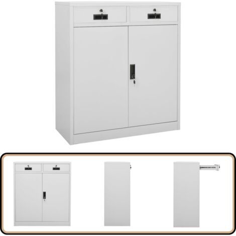 Büroschrank Hellgrau 90x40x102 cm Stahl - Büroschrank - Aktenschrank - Stahlterschrank - Schreibtischschrank - Büroorganisation