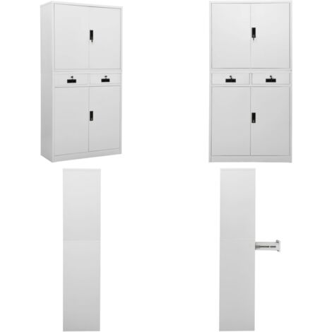Büroschrank Hellgrau 90x40x180 cm Stahl - Büroschrank - Aktenschrank - Stahlterschrank - Schreibtischschrank - Büroorganisation - Home & Living