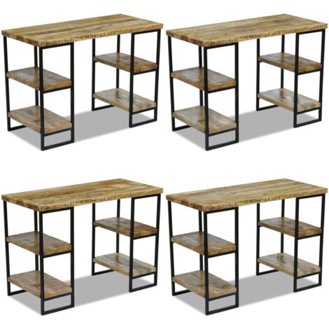 Büroschreibtisch Mangoholz 110×50×76 cm - Industrieller Schreibtisch - Holz Schreibtisch - Mangoholz Schreibtisch - Bürostuhl - Büroarbeitsplatz - Home & Living
