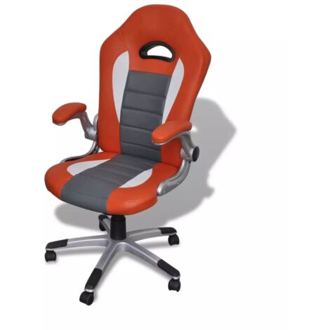 Bürosessel Bürostuhl Drehstuhl Chefsessel Kunstleder Office Orange