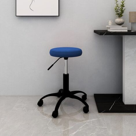 Bürostuhl Drehbar Blau Samt vidaXL