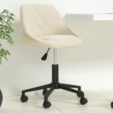 Bürostuhl Drehbar Creme Samt vidaXL