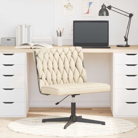Bürostuhl Drehbar Creme Stoff vidaXL
