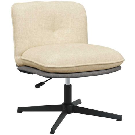 Bürostuhl Drehbar Creme Stoff vidaXL