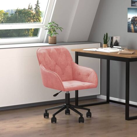 Bürostuhl Drehbar Rosa Samt vidaXL