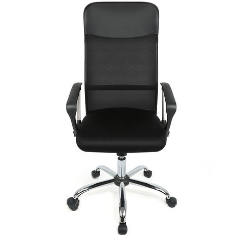 Bürostuhl Ergonomische BürostühleComputer Stuhl mit Armlehne, Netzrücken Höhenverstellbar (122130cm) Schwarz