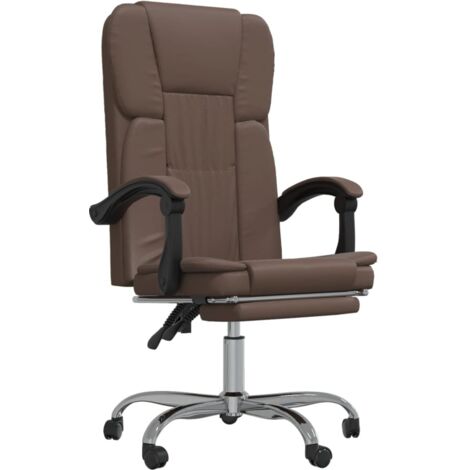 Bürostuhl mit Liegefunktion Braun Kunstleder vidaXL