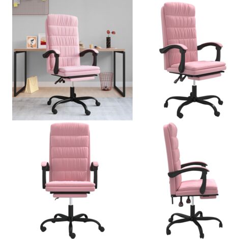 Bürostuhl mit Liegefunktion Rosa Samt - Rosa Samt - Sitzhöhe verstellbar