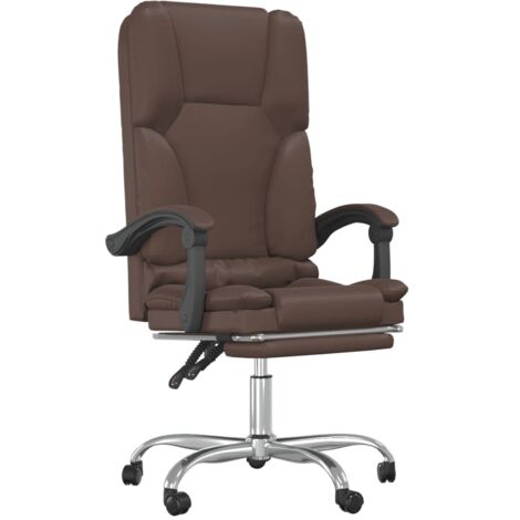 Bürostuhl mit Massagefunktion Braun Kunstleder vidaXL