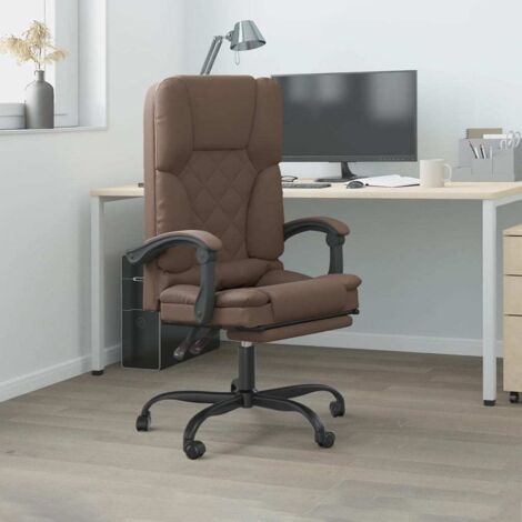 Bürostuhl mit Massagefunktion Braun Kunstleder vidaXL