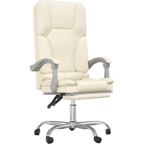 Bürostuhl mit Massagefunktion Creme Kunstleder vidaXL