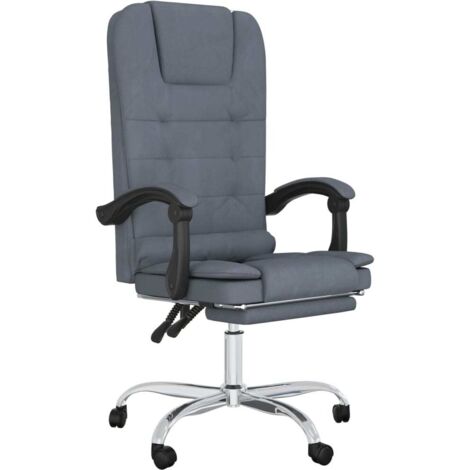 Bürostuhl mit Massagefunktion Dunkelgrau Samt vidaXL799045
