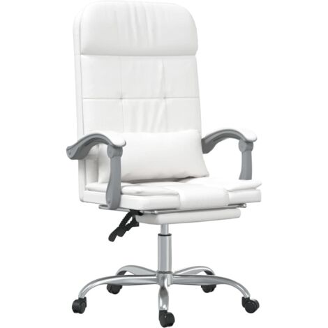 Bürostuhl mit Massagefunktion Weiß Kunstleder vidaXL